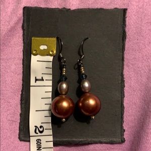Dusky pearl beaded earrings